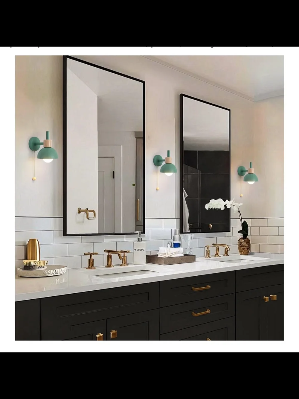 Modern Green Wall Sconce with Wood Accent - Brand